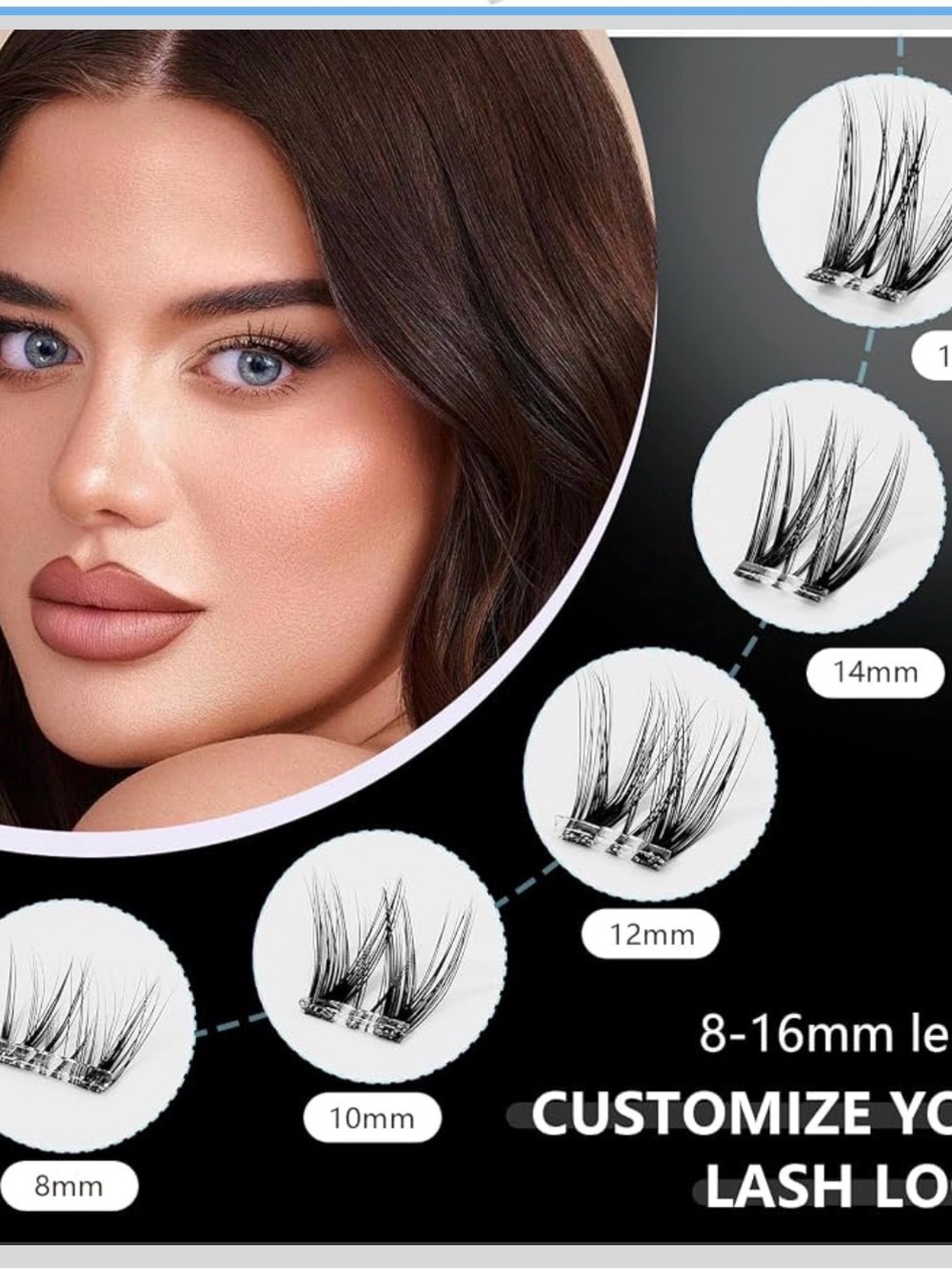Individual Cluster Lash Extensions - Black, Custom Lengths